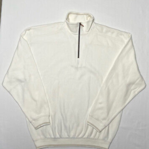 Tommy Bahama White Zip Up Sweater - Picture 1 of 5
